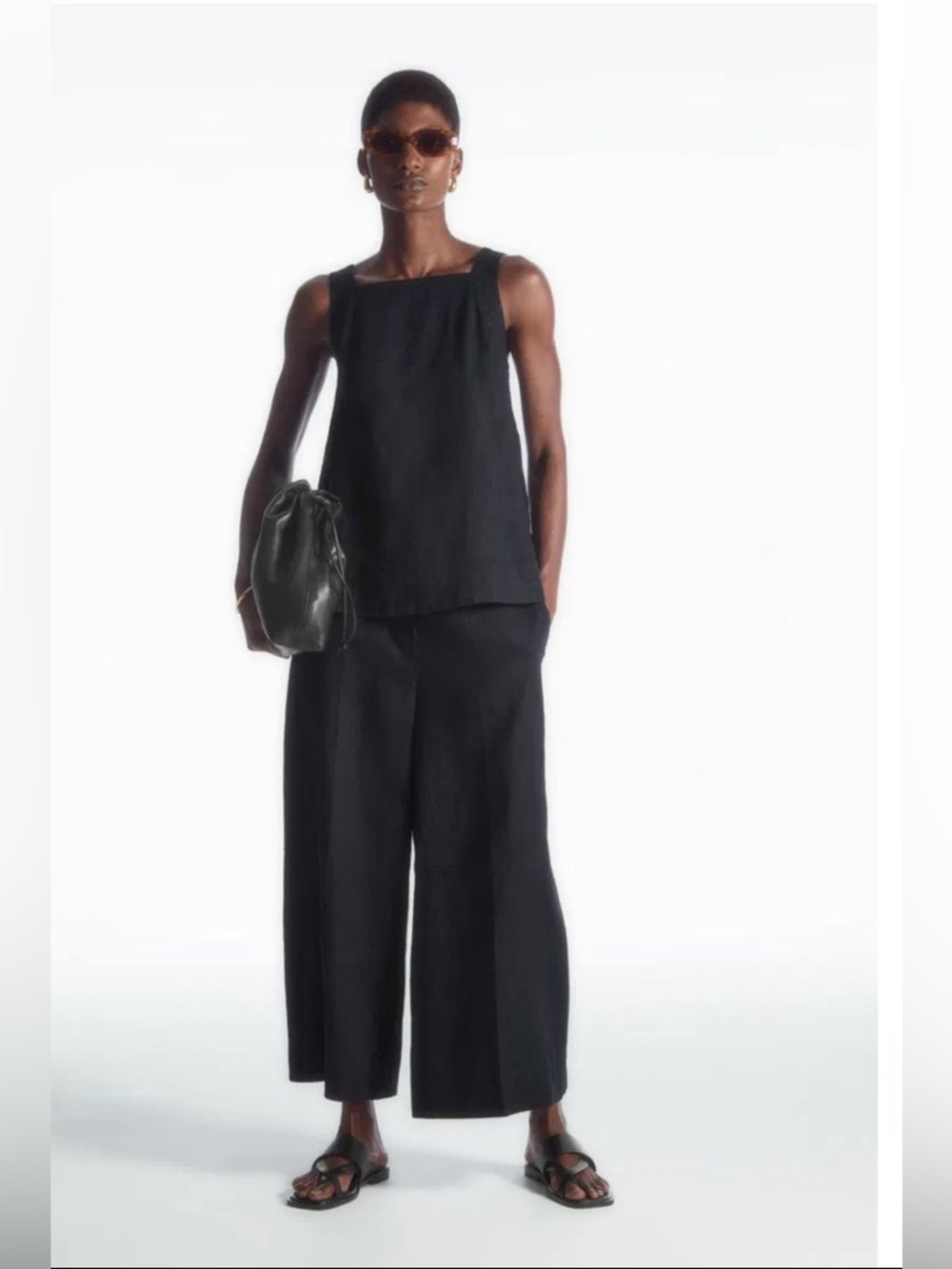 COS LINEN CULOTTES, Size: 8, Color: Navy, NWT